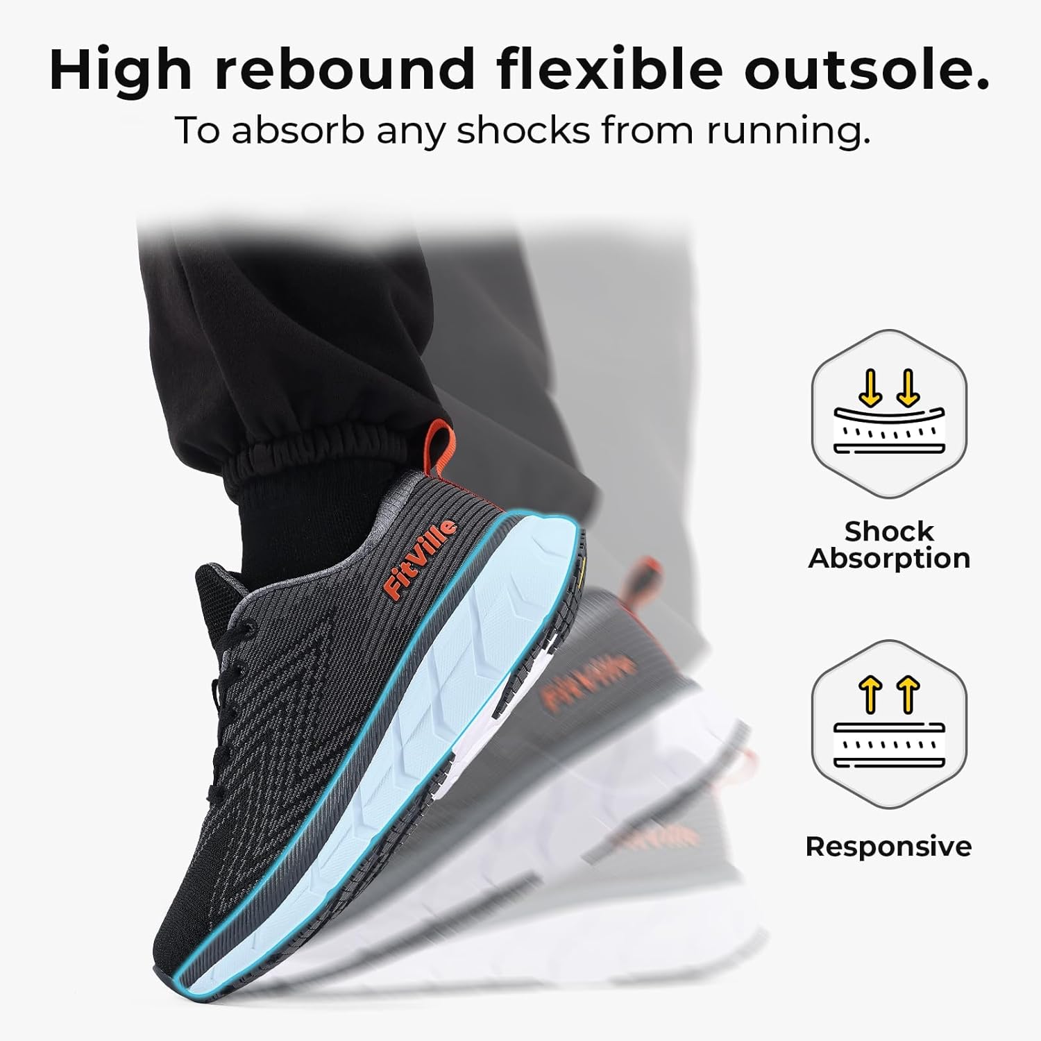 Thumbnail 3 de FitVille Extra Weite Laufschuhe Herren – Atmungsaktiv, gepolstert und vielseitig einsetzbar