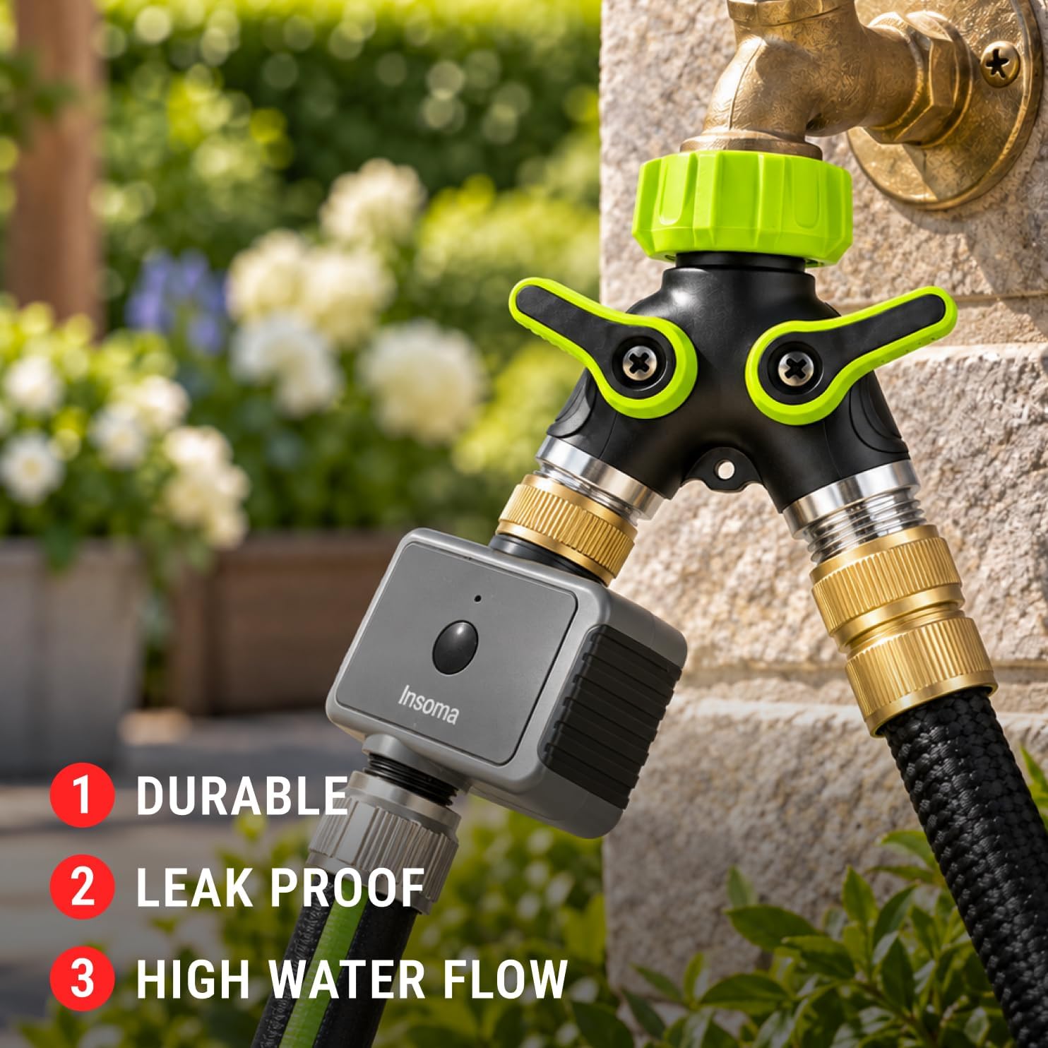 Detalle 2 de Craft911 GHSV-01 2-Way Garden Hose Splitter with Independent Shutoff Valves