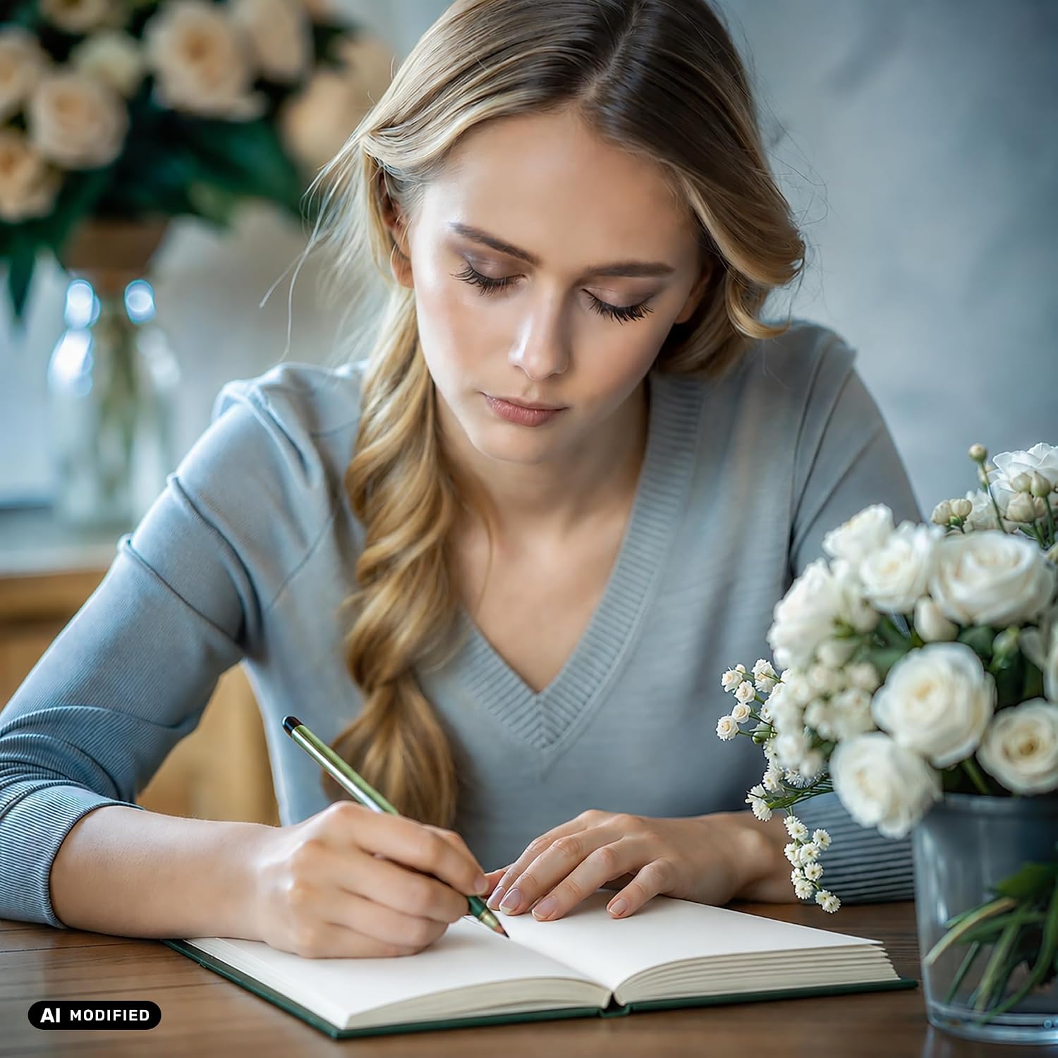 Detalle de LEAF & GOLD LG-Kondolenzbuch-Dunkelgruen condoleanceboek met harde kaft