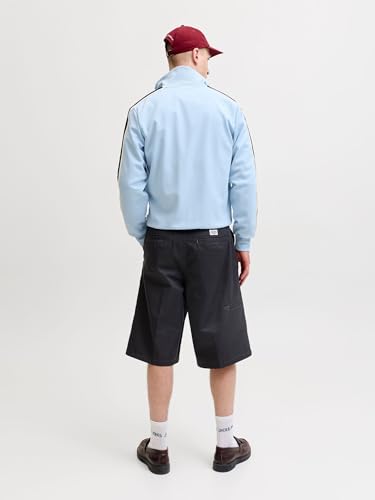 Detalle de JACK & JONES Jorcotedazur, sudadera de cuello alto con cremallera y corte loose
