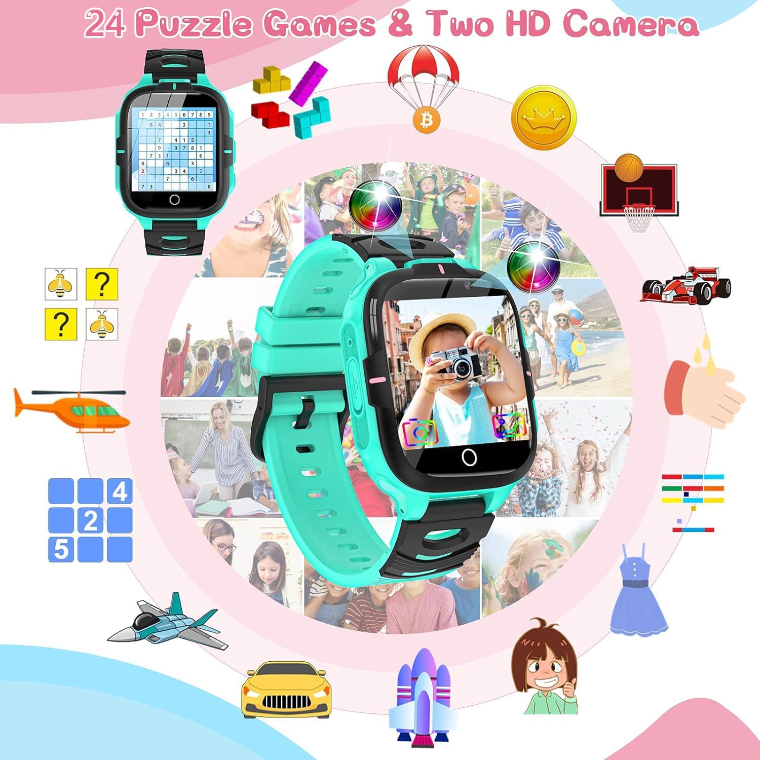 Detalle de ELEJAFE Kids Smart Watch 1GB with 2 Cameras