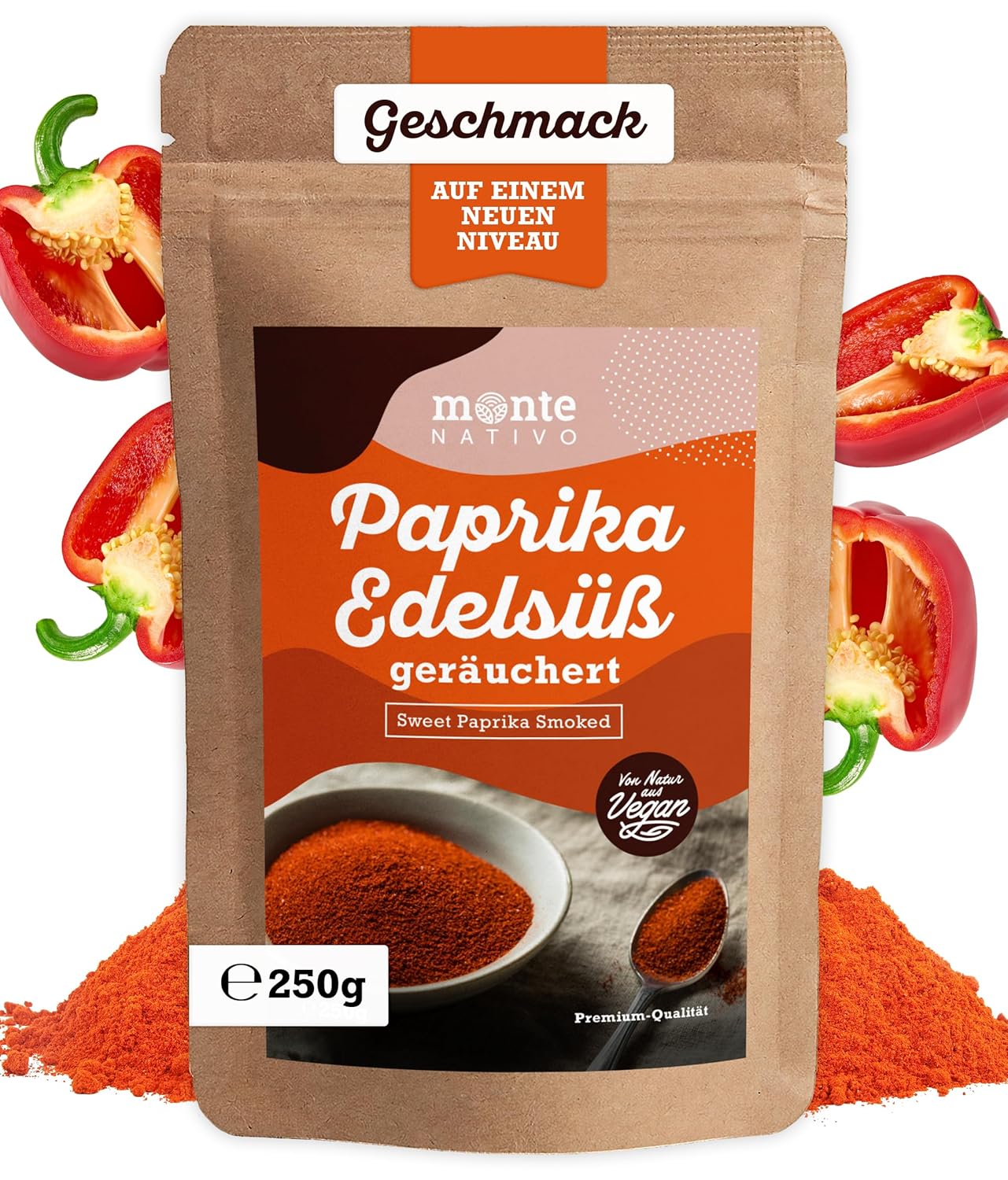 Detalle de Monte Nativo Rauchpaprikapulver edelsüß (250 g) – geräuchert, schonend getrocknet