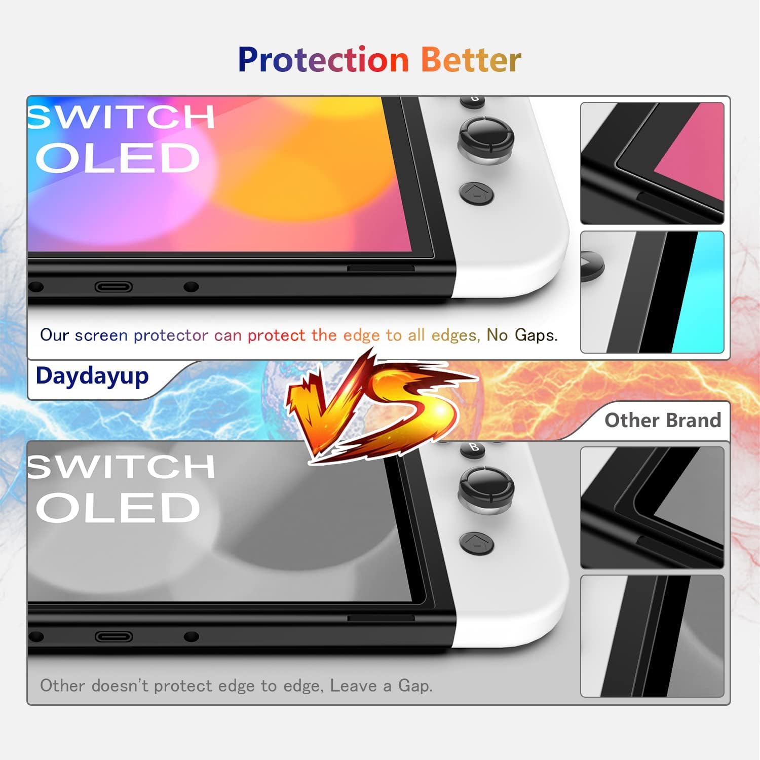 Thumbnail 3 de daydayup Tempered Glass Screen Protector 4-pack for Nintendo Switch OLED
