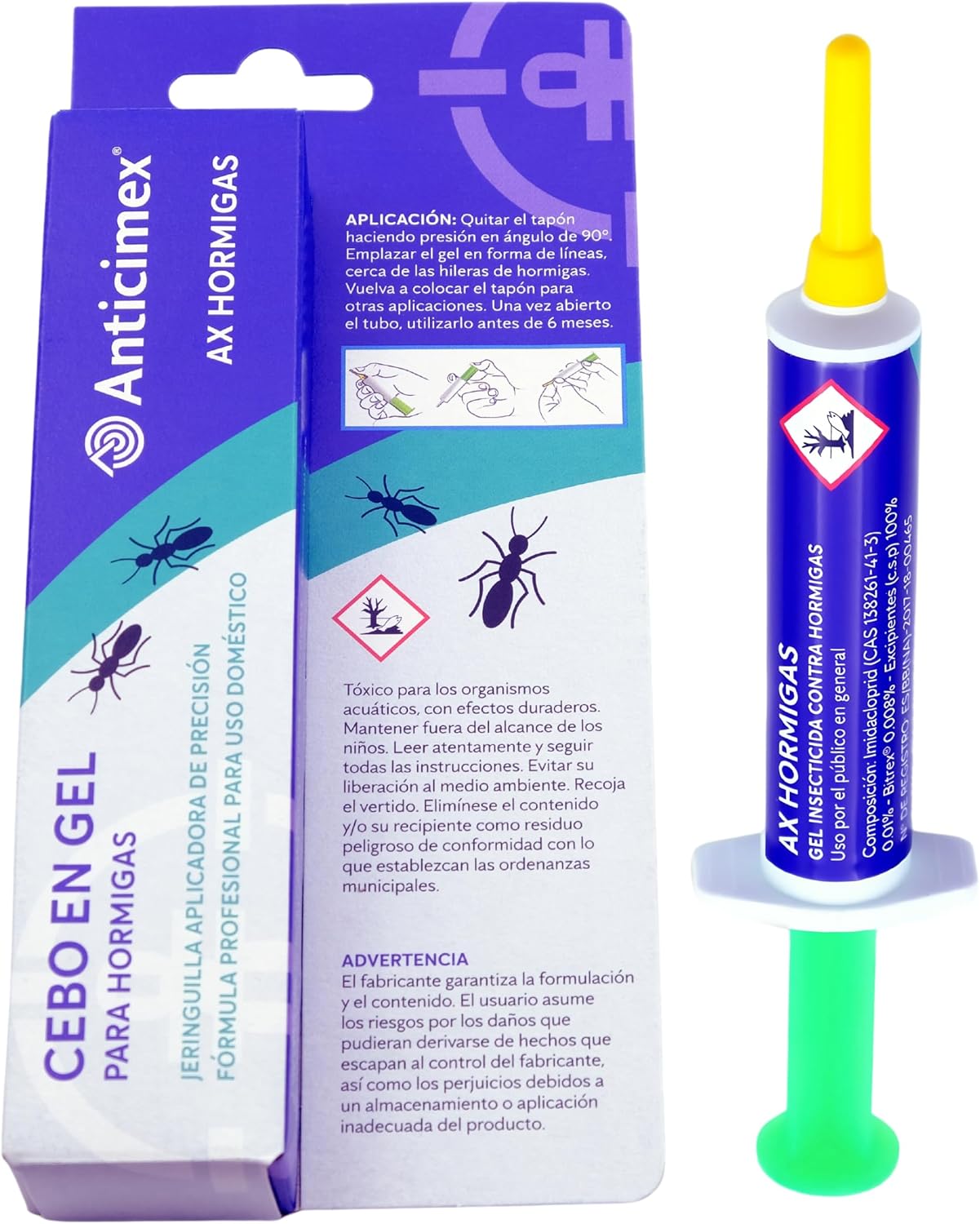 ANTICIMEX Gel Mata Hormigas 10 g: cebo para interior y exterior, elimina colonias y reina con aplicación de precisión