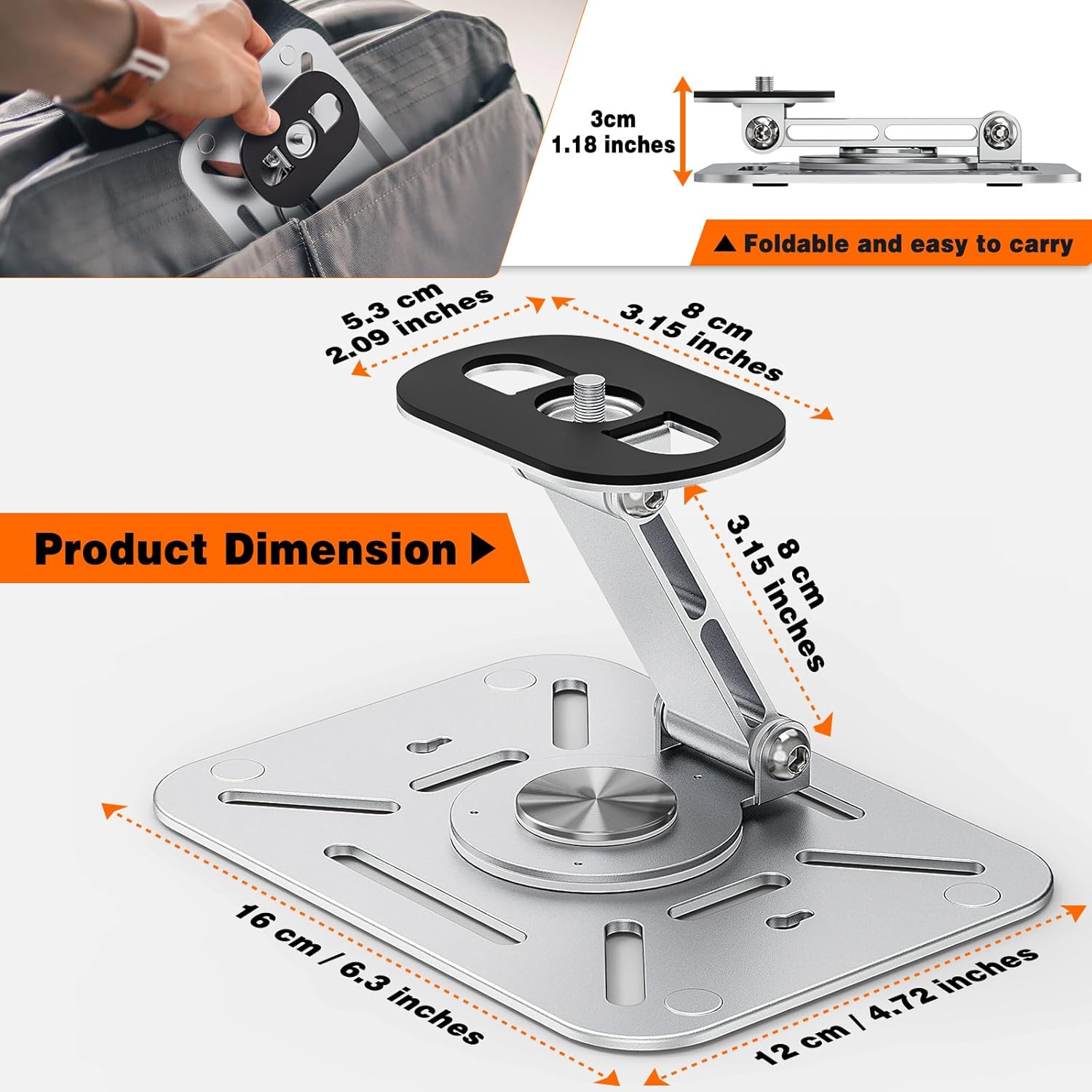Detalle 2 de Jubor Desktop Projector Stand 360° Rotation 3kg