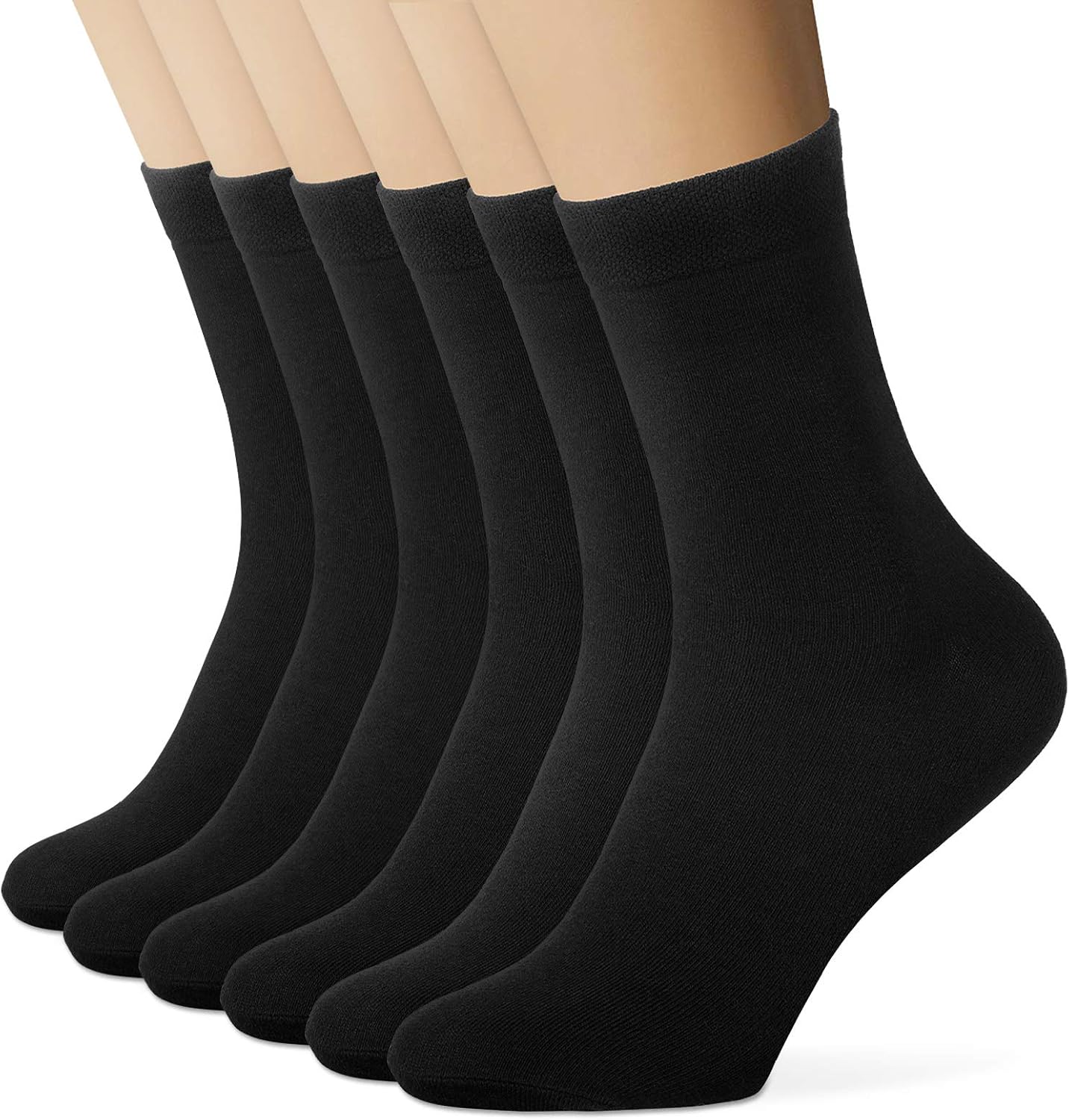 Detalle de EIISSION Sportsocken Unisex (6 Paar) mit Baumwolle, warm & antibakteriell – Größen 35-38, 39-42, 43-46, schwarz