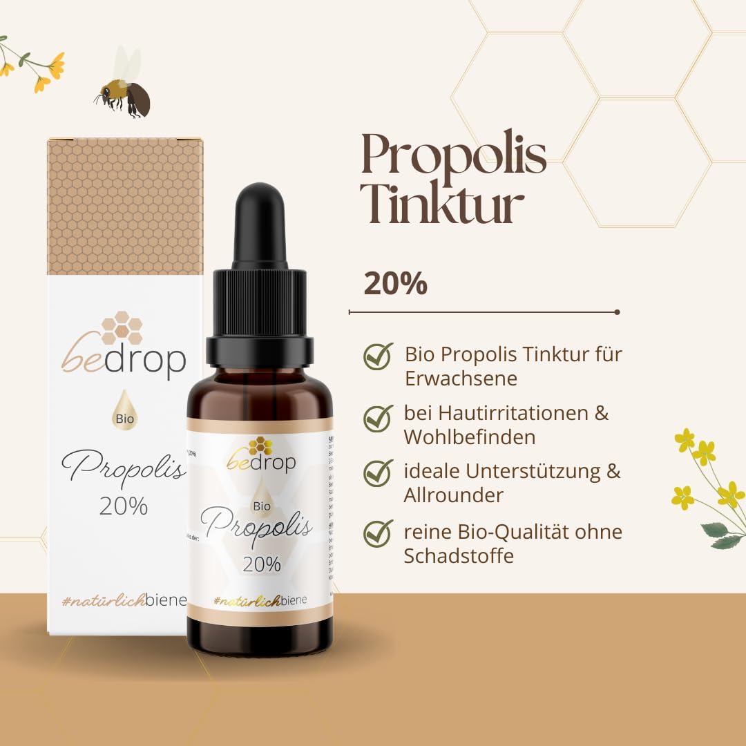 Detalle de Bio Propolis Tropfen 20% (hochdosiert) – Imker-Extrakt als Tinktur, 20%-Standardisierung