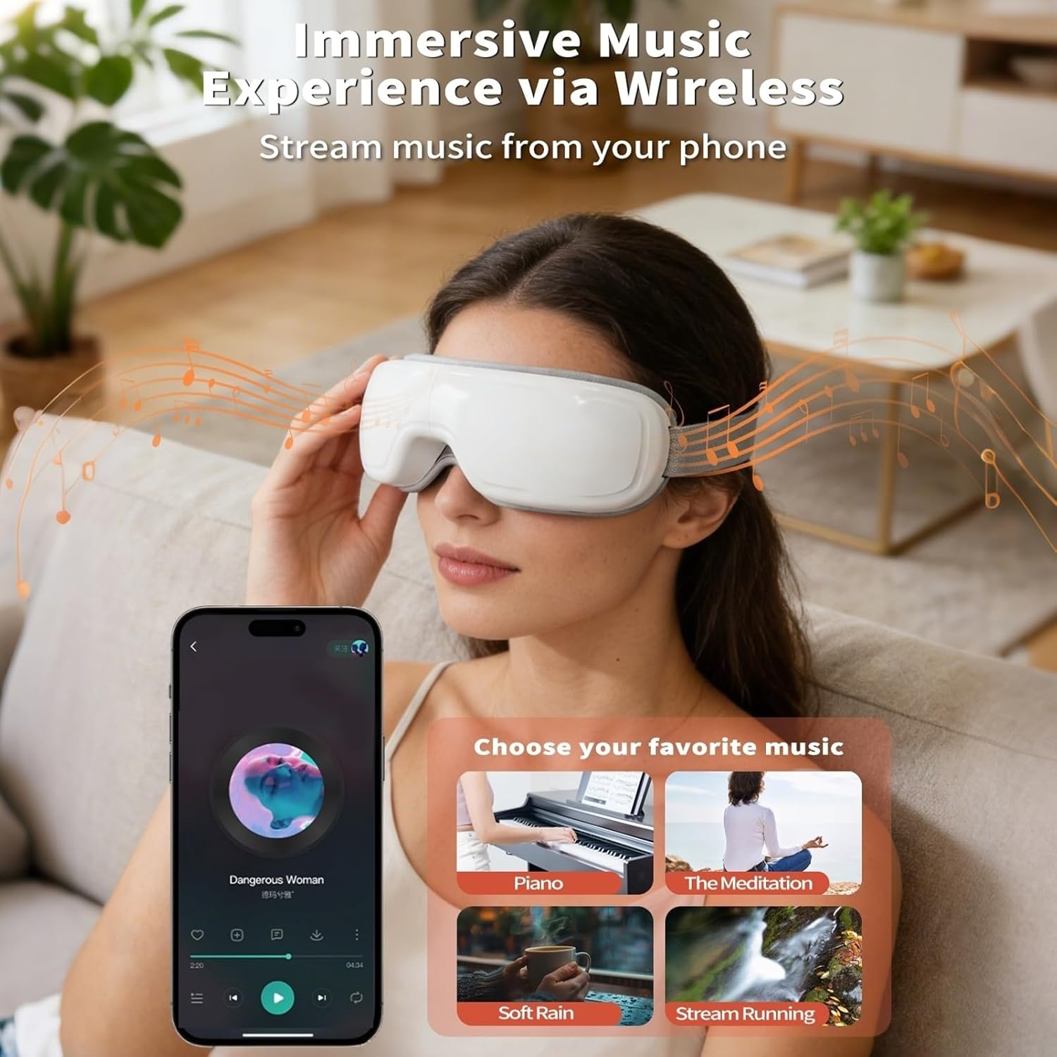 Thumbnail 2 de Alongstar Rechargeable Heated Eye Mask with Heat Compression, Music & 5 Modes