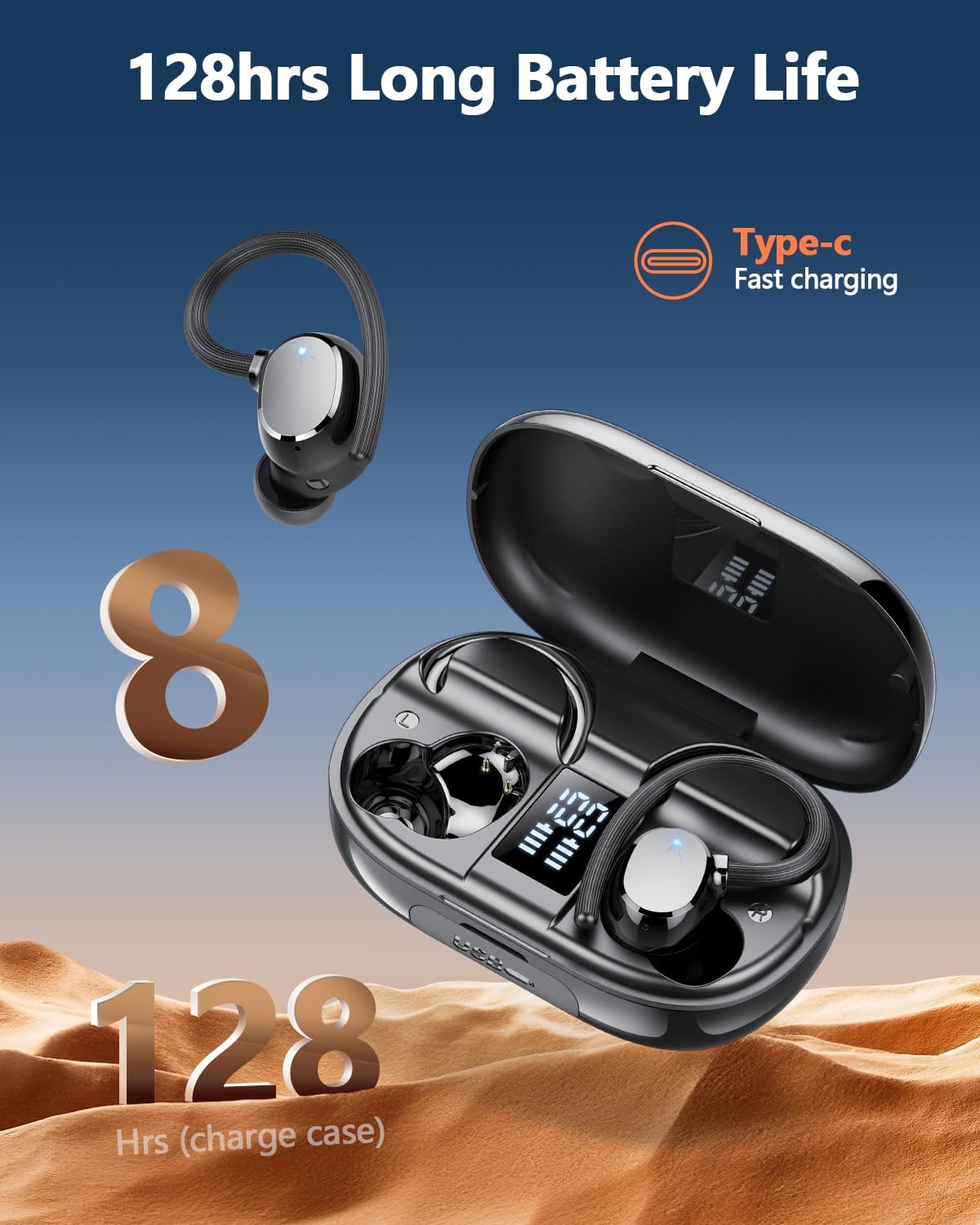 Detalle 2 de Lekaby Q22 Bluetooth Kopfhörer 128 Std