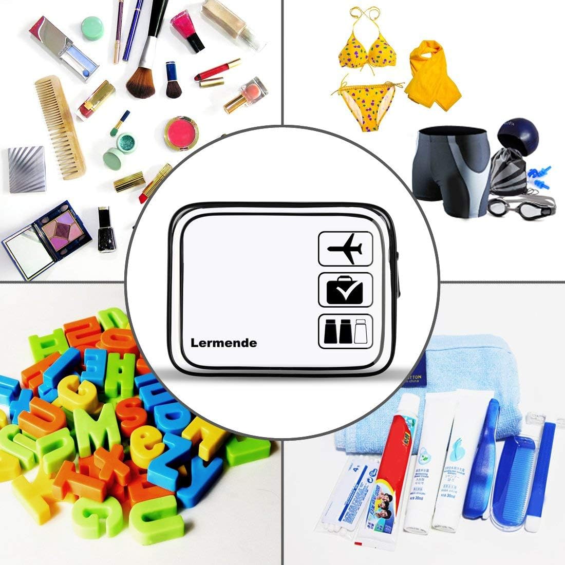 Thumbnail 4 de Lermende Trousse de Toilette Transparente TSA – 19,6 x 15 x 6,3 cm, 1 Litre