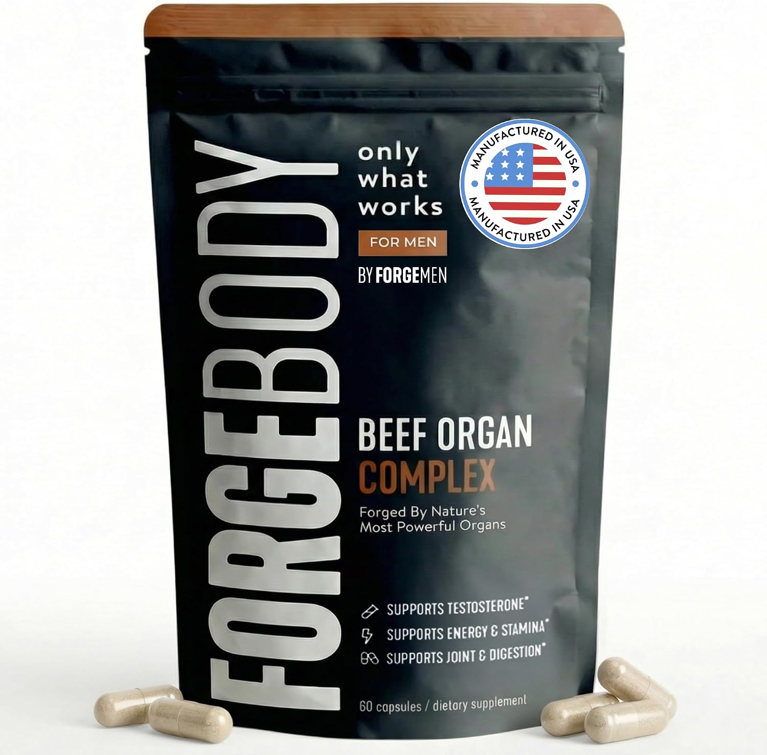 Detalle de Forgebody Beef Organ Supplement, 1-Month Supply
