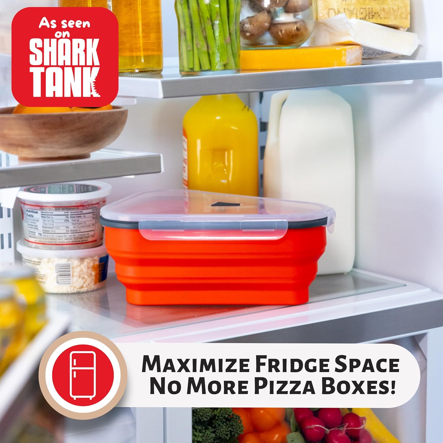 Thumbnail 2 de PIZZA PACK The Perfect Pizza Pack™ Reusable Pizza Storage Container with 5 Microwavable Serving Trays (Red)