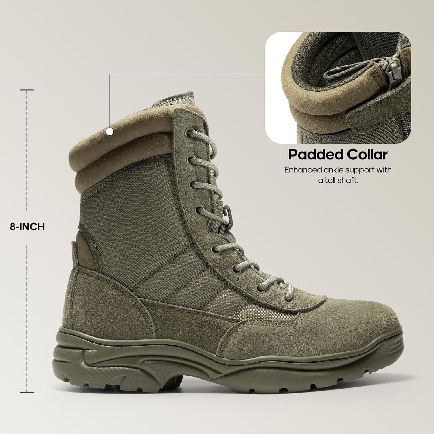Thumbnail 5 de NORTIV 8 Men's Military Tactical Work Boots with Side Zipper