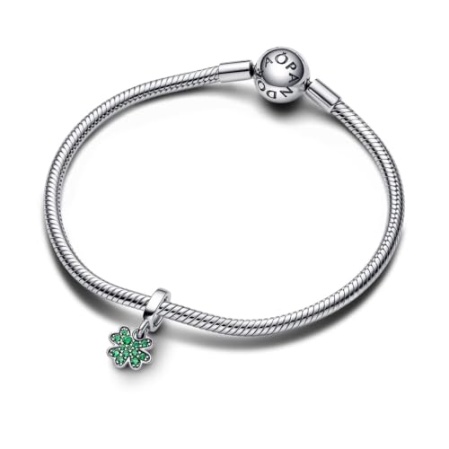 Thumbnail 2 de PANDORA Pendente a forma di trifoglio Moments in argento Sterling con cristallo verde reale