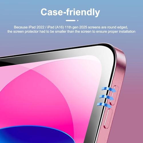 Thumbnail 2 de NEW'C Verre Trempé pour iPad A16/Average – Protection d’écran pour iPad 11e (2025) et 10e (2022) – Lot de 2
