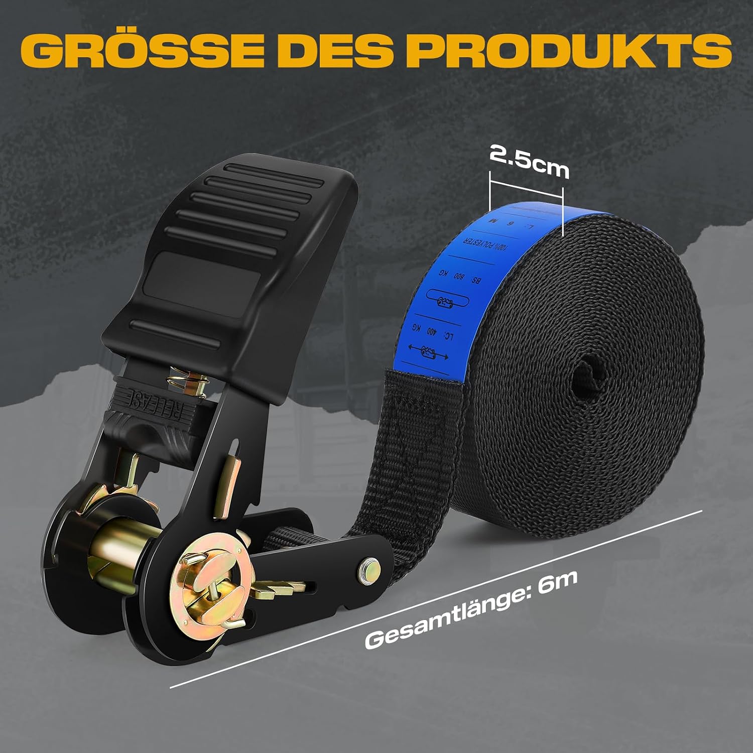 Thumbnail 6 de IAZZCO Spanngurte mit Ratsche 6 m 25 mm