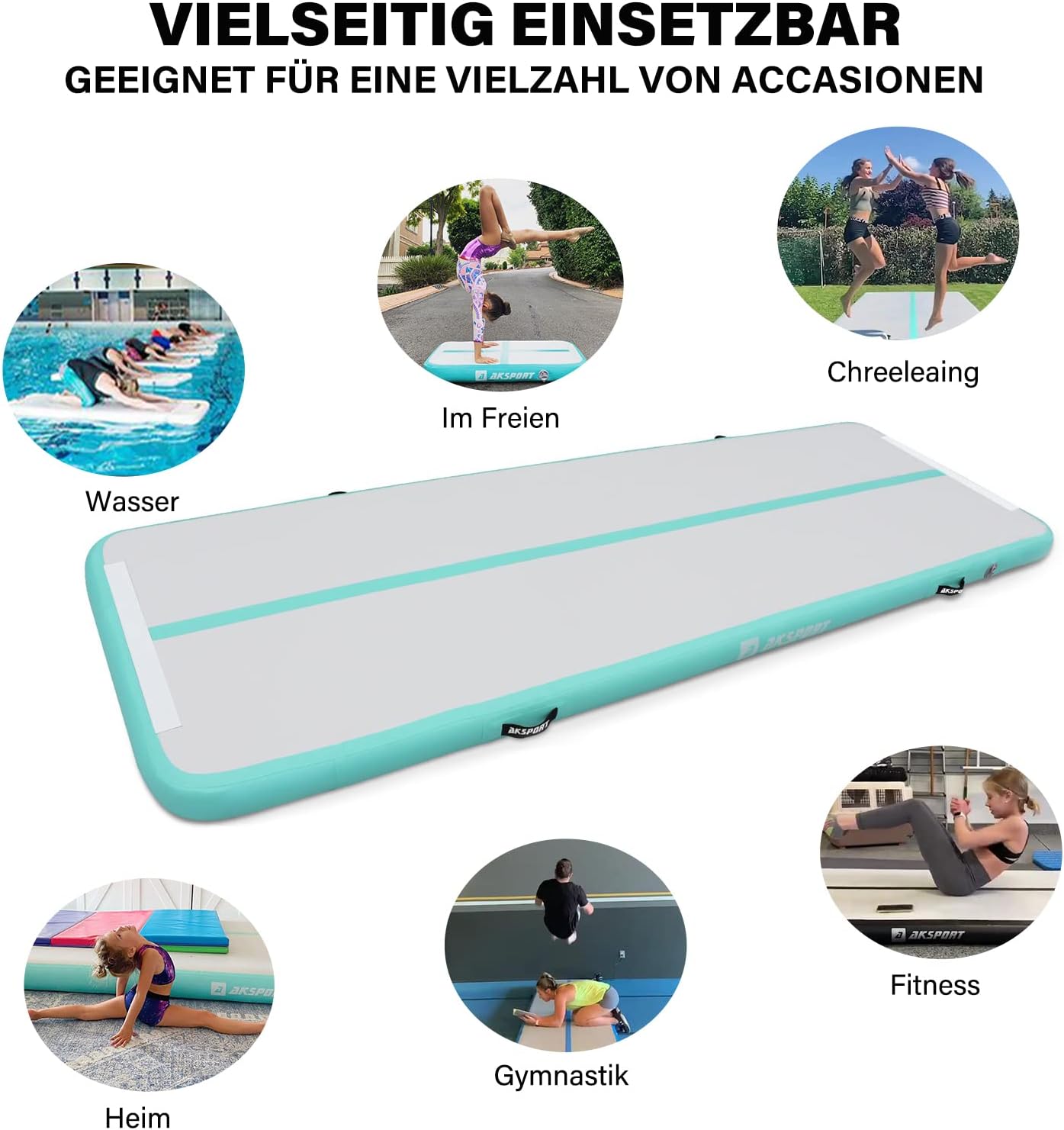 Thumbnail 5 de AKSPORT Air Matte Track Tumbling Matte 4 m Gymnastikmatte 🤸