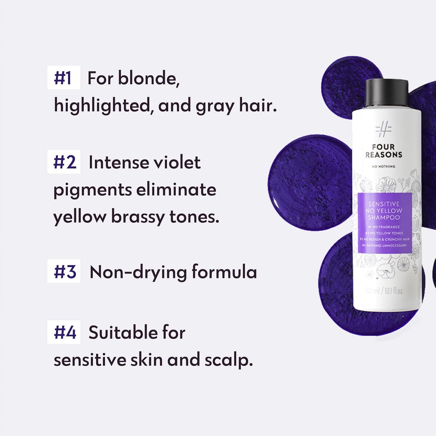 Thumbnail 2 de No nothing No Yellow Purple Shampoo – Fragrance Free Toning for Blonde, Gray & Silver Hair