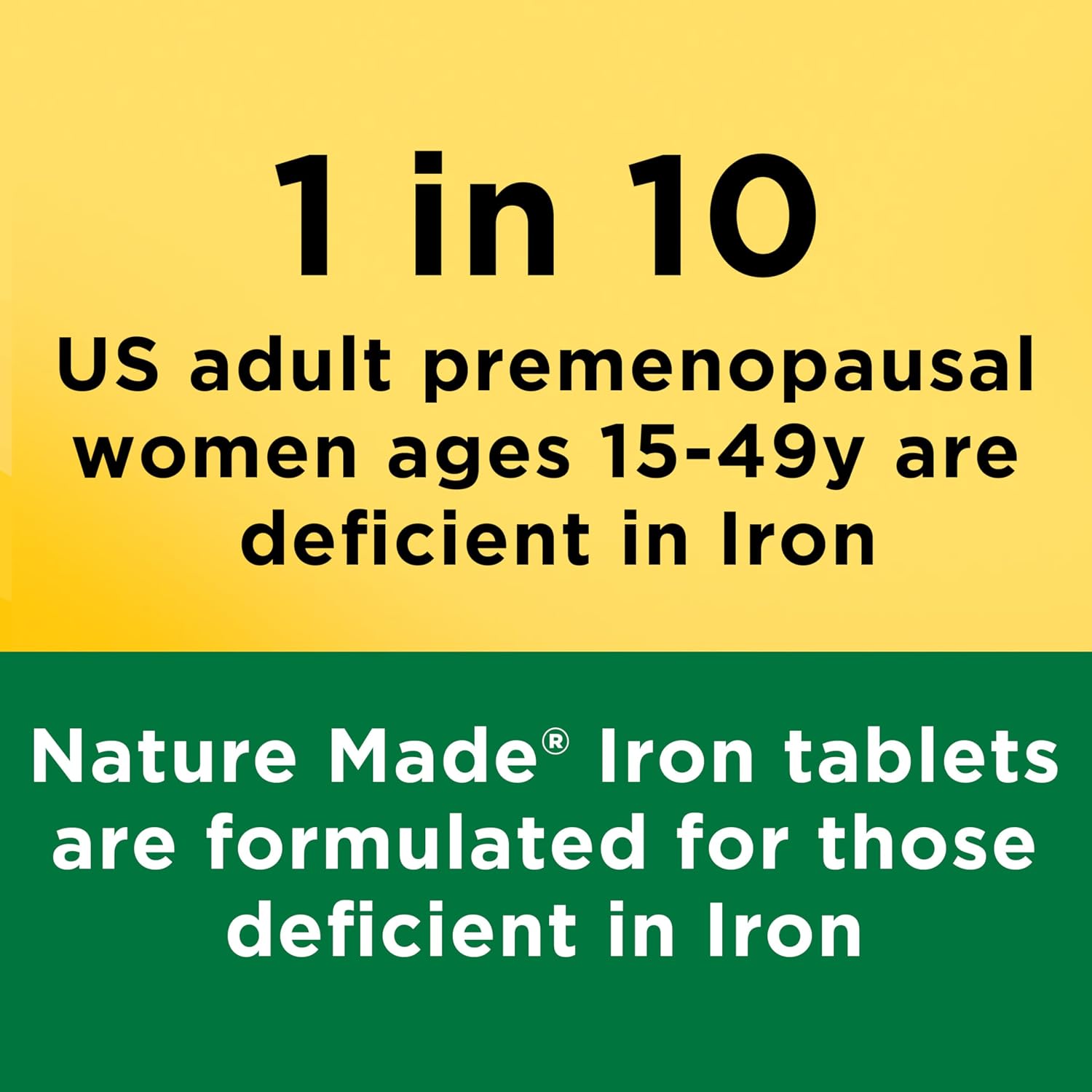 Detalle de Nature Made Iron 65 mg (325 mg Ferrous Sulfate) Tablets – 180-Count Bottle