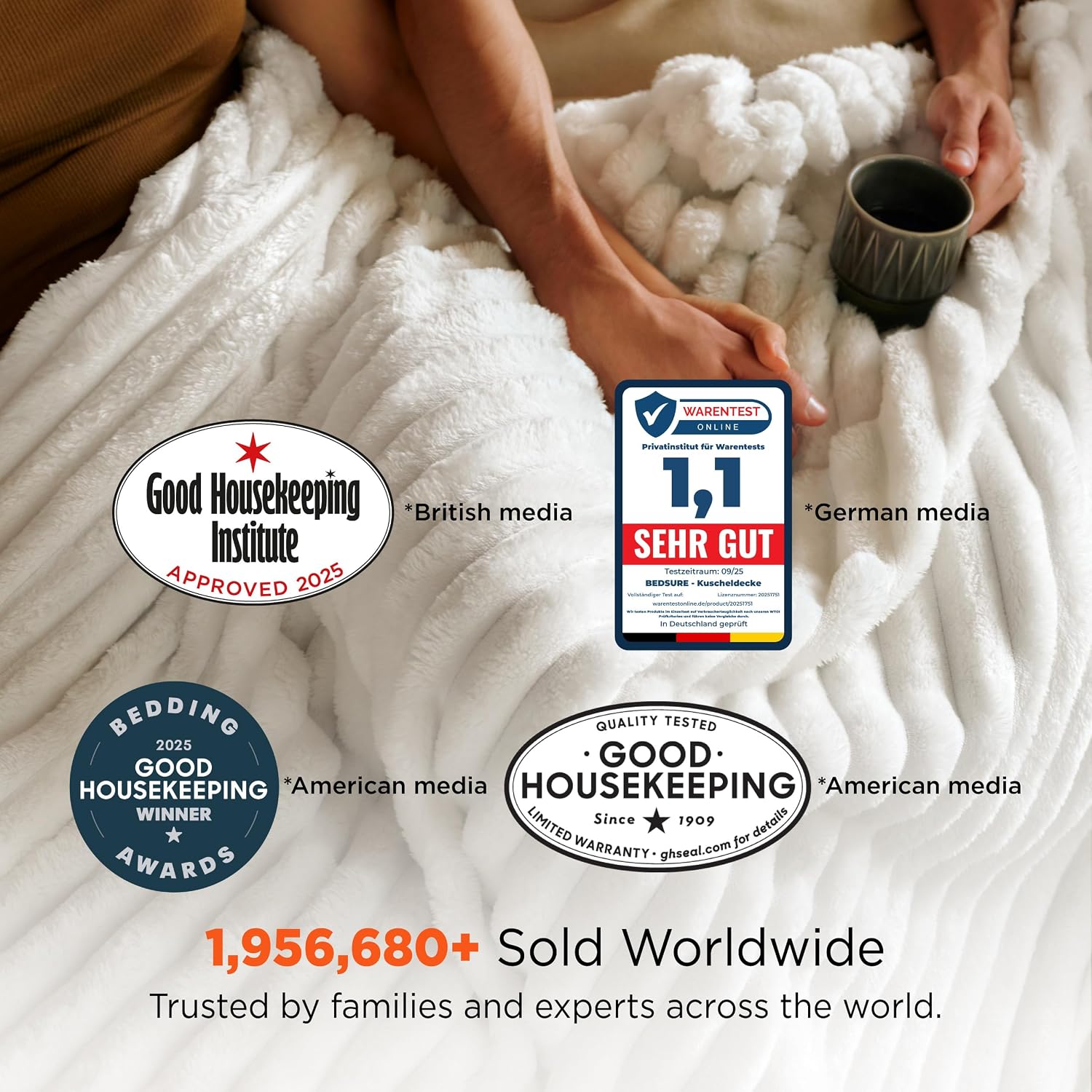 Detalle de Bedsure Fleece Throw Blanket 130 x 170 cm