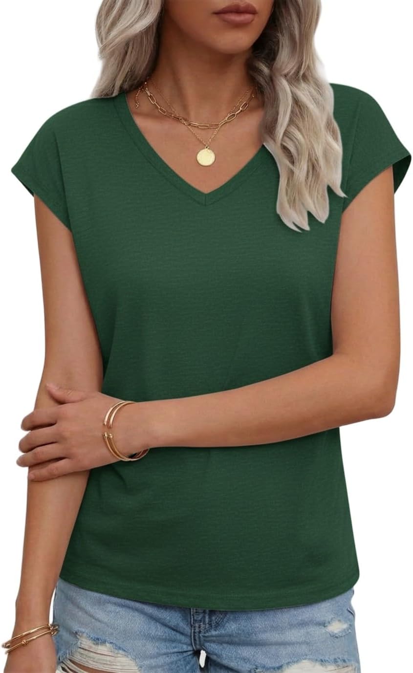 Thumbnail 2 de Suncife T-shirt d'été décontracté à manches courtes et col en V pour femme