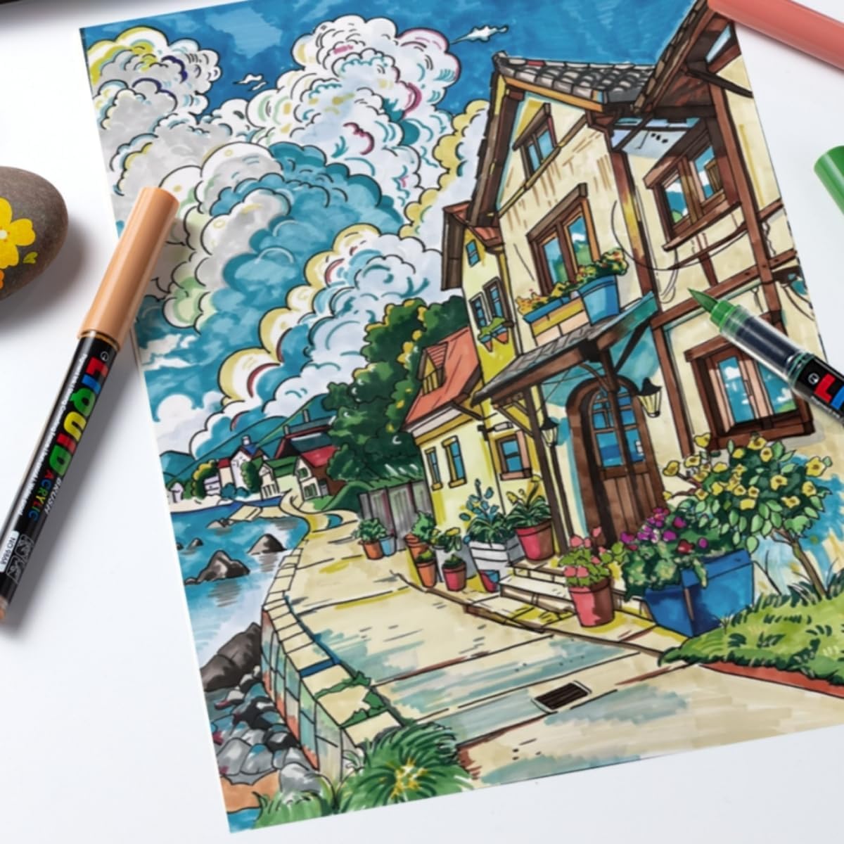 Thumbnail 3 de SKYGLORY 36 Colours Liquid Ink Acrylic Paint Markers with Flexible Brush Tips