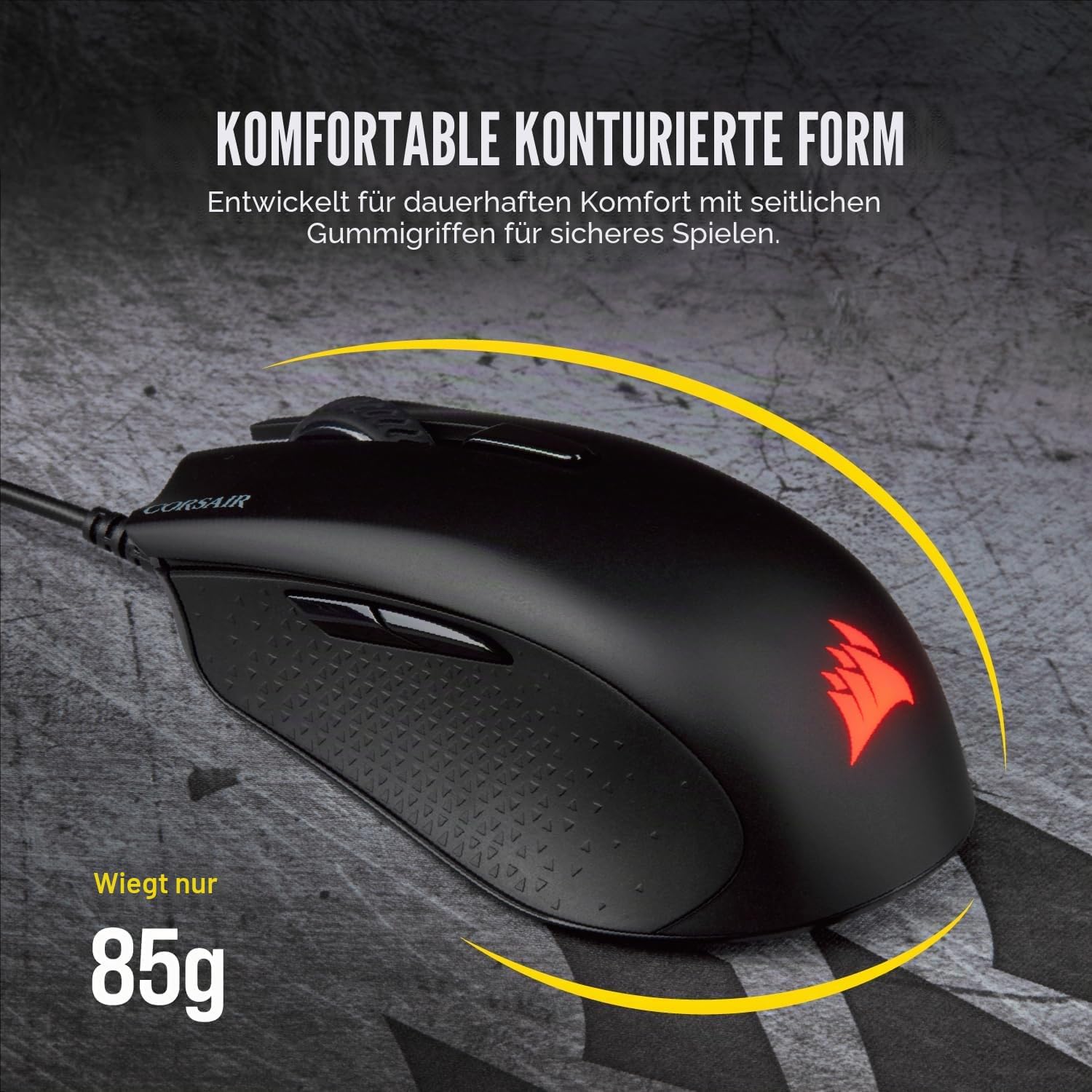 Detalle 2 de Corsair Harpoon PRO RGB Wired Gaming-Maus (12.000 DPI, iCUE, 6 Tasten) – leicht, kabelgebunden in Schwarz