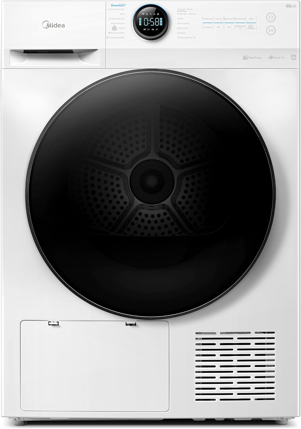 Detalle de Midea Wärmepumpentrockner 8 kg MD20EH80WB-A3 – Energieklasse C, Fernsteuerung
