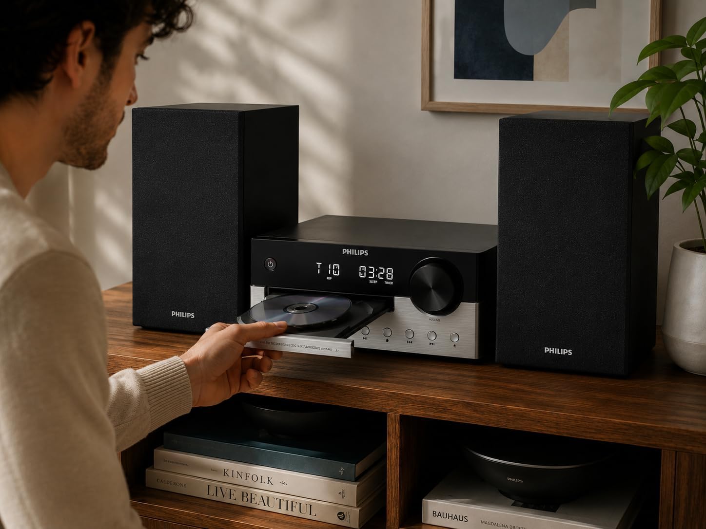 Thumbnail 6 de PHILIPS Bluetooth Stereo System Home CD Player with USB, FM Radio, Bass Reflex Speakers (60W) + Remote
