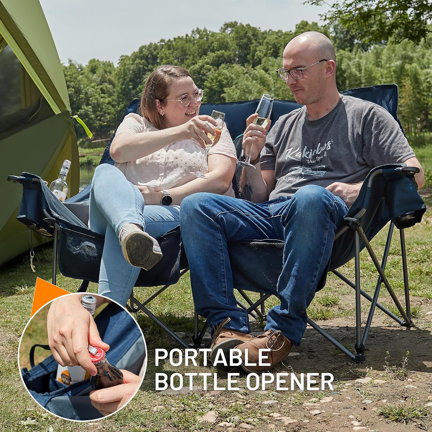 Thumbnail 5 de TIMBER RIDGE Oversized Double Camping Chair, 600D Polyester Loveseat