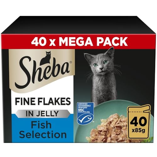 Detalle de Sheba Fine Flakes in Jelly – Fish Collection for Adult Cats (40 x 85g)