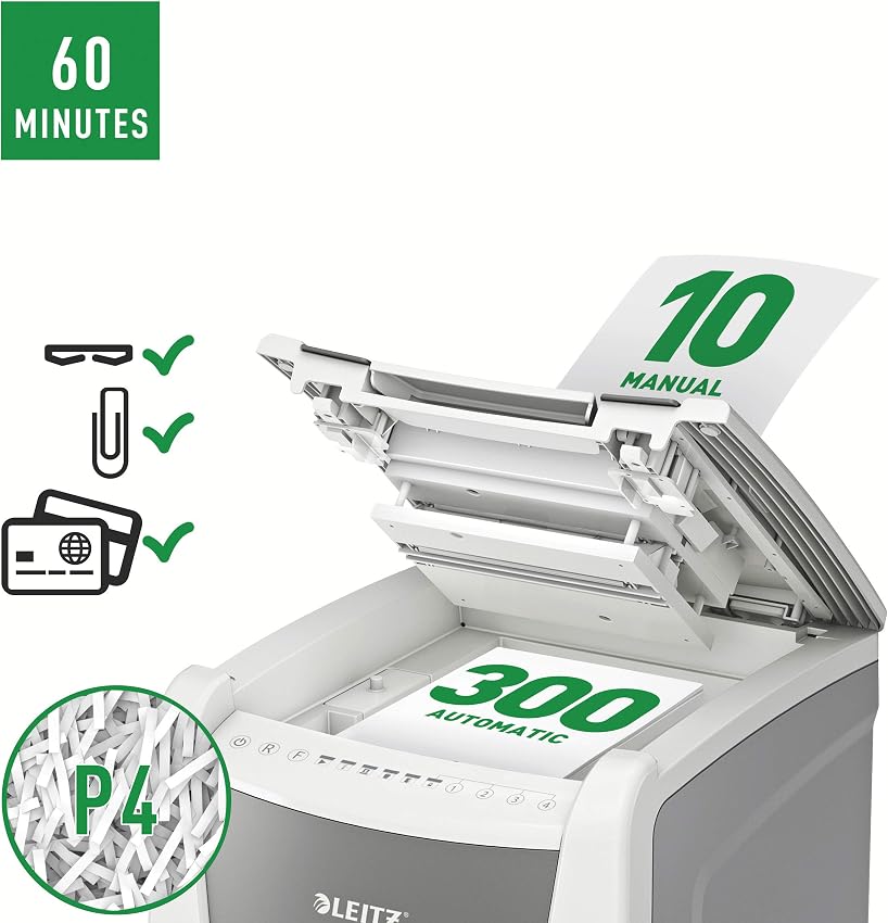 Detalle de Leitz IQ Autofeed Destructora P4 automática 300 hojas 🗑