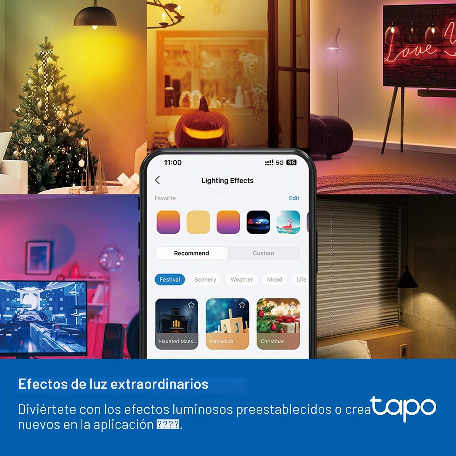 Detalle de Tapo Bombilla conectada WiFi E14 Multicolor 2500K–6500K (40W eq) – control por voz con Alexa