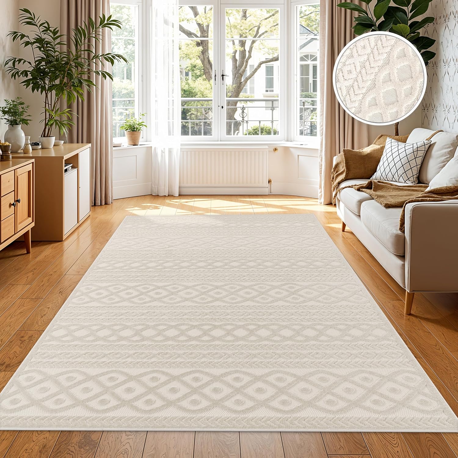 Detalle 2 de Tapis extérieur 160x230 cm crème