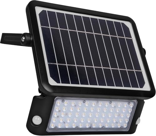 Detalle de Luceco Foco LED Solar Exterior con Sensor PIR LEXSF11B40 (Negro) – 10W, 1080lm, 4000K, IP65