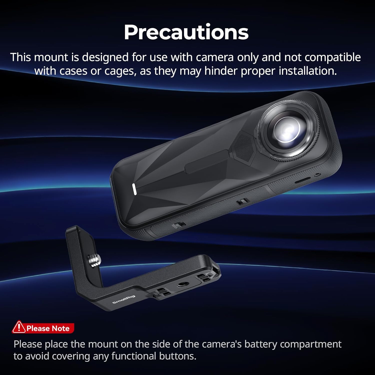 Detalle de Supporto verticale/orizzontale SMALLRIG per Insta360 X5/X4/X3 – sgancio rapido 1/4"-20 (5824)