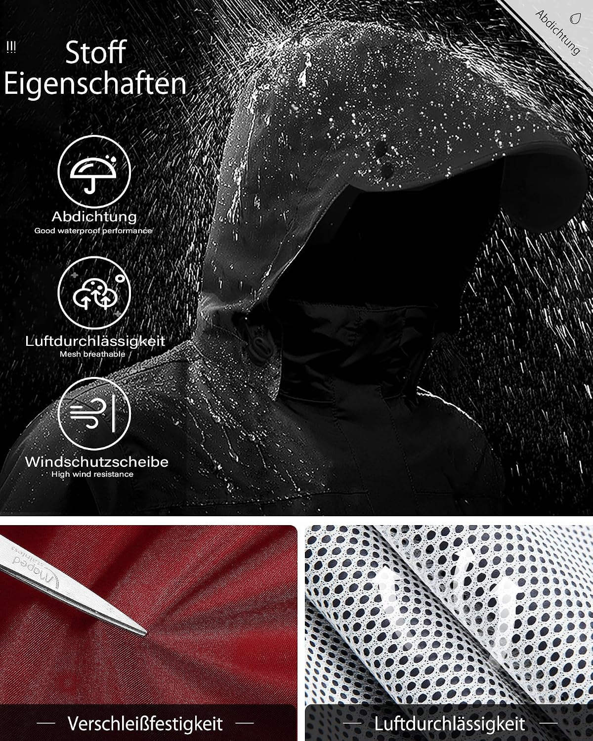 Thumbnail 3 de Coutyuyi Herren-Regenanzug: wasserdichte, atmungsaktive Regenjacke mit Kapuze