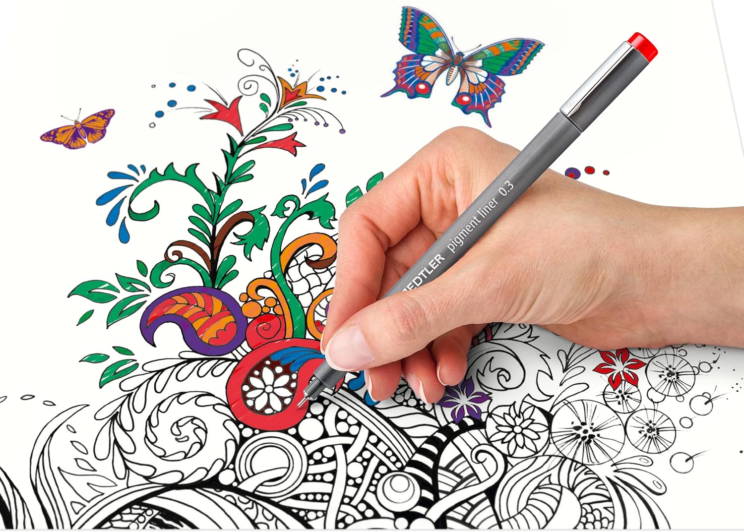 Detalle de STAEDTLER Pigment Liner a punta fine con inchiostro pigmentato (7 larghezze + 3 liner colori gratis)