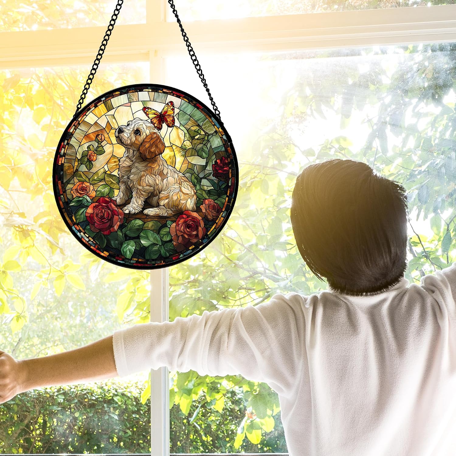 Detalle de Stained Glass Suncatcher 7.8-inch