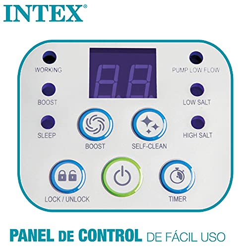 Detalle de Intex Clorador salino para piscinas desmontables pequeñas (55244) 4 g/h, 17.000 L, 3 modos de autolimpieza