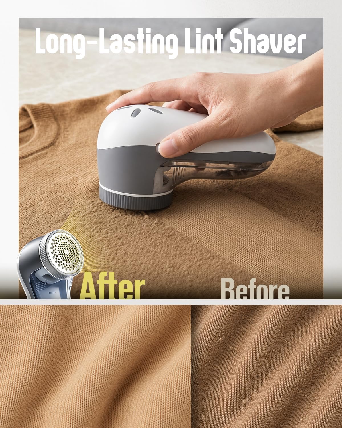 Detalle de POPCHOSE Lint Remover Rechargeable 1x Fabric Shaver