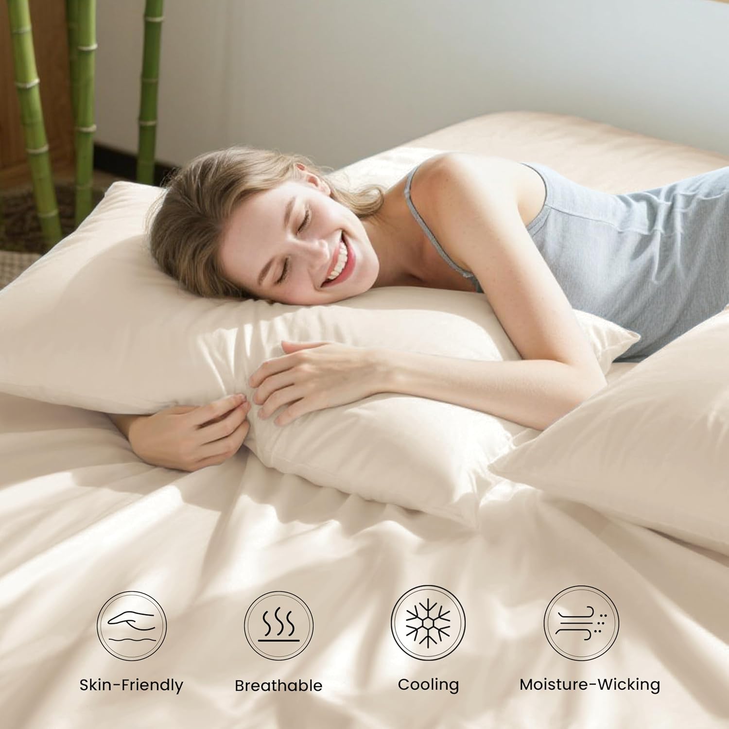 Thumbnail 4 de Love's Cabin 4 Piece Queen Sheet Set: 100% Rayon Derived from Bamboo, Cooling & Breathable