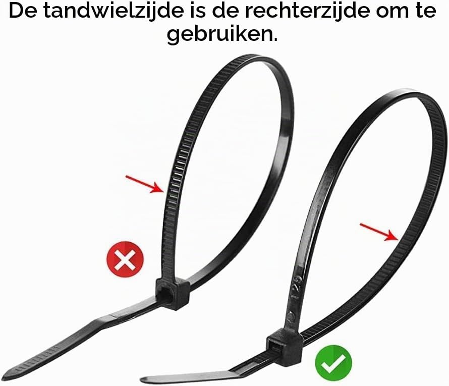 Thumbnail 6 de JatilEr kabelbinderset met zelfklevende houders, zwart nylon, 18 × 18 mm