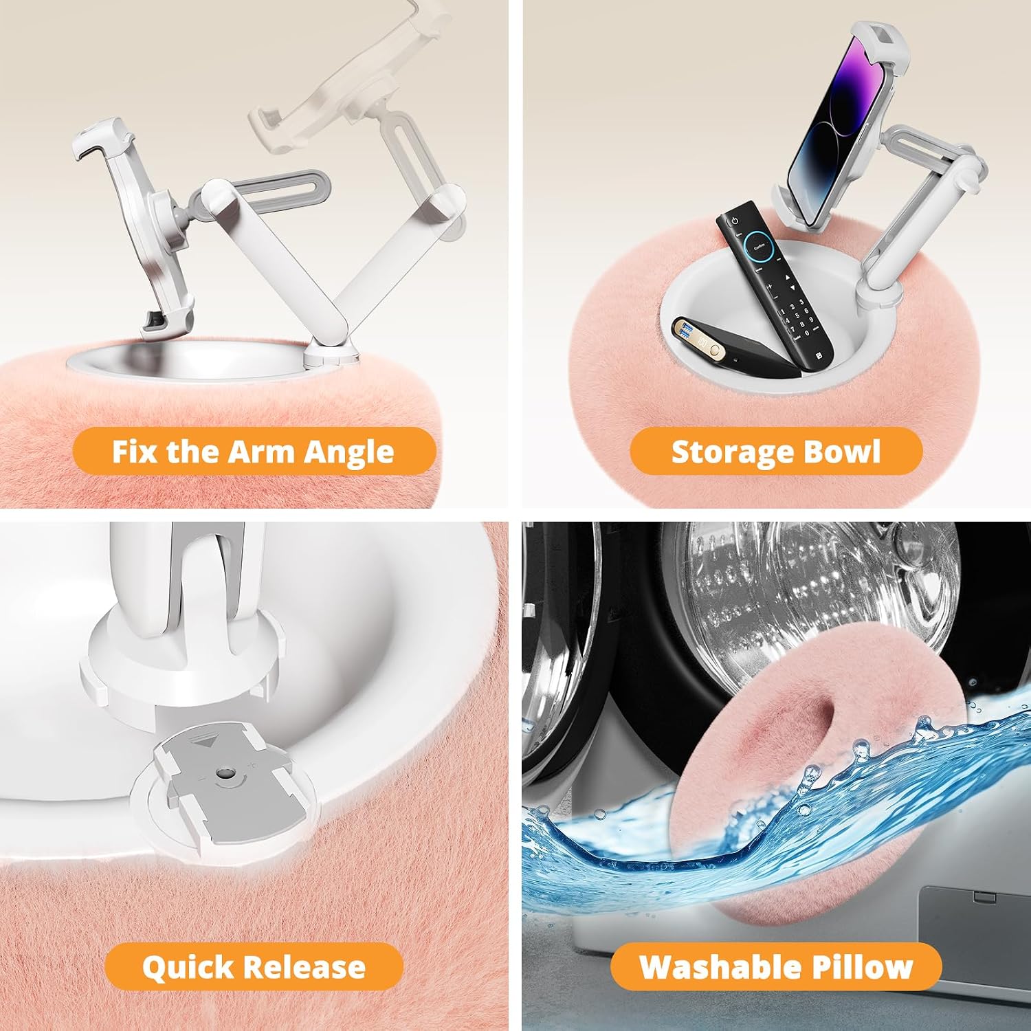 Detalle de SupeDesk Tablet Pillow Stand with Detachable Snack Bowl