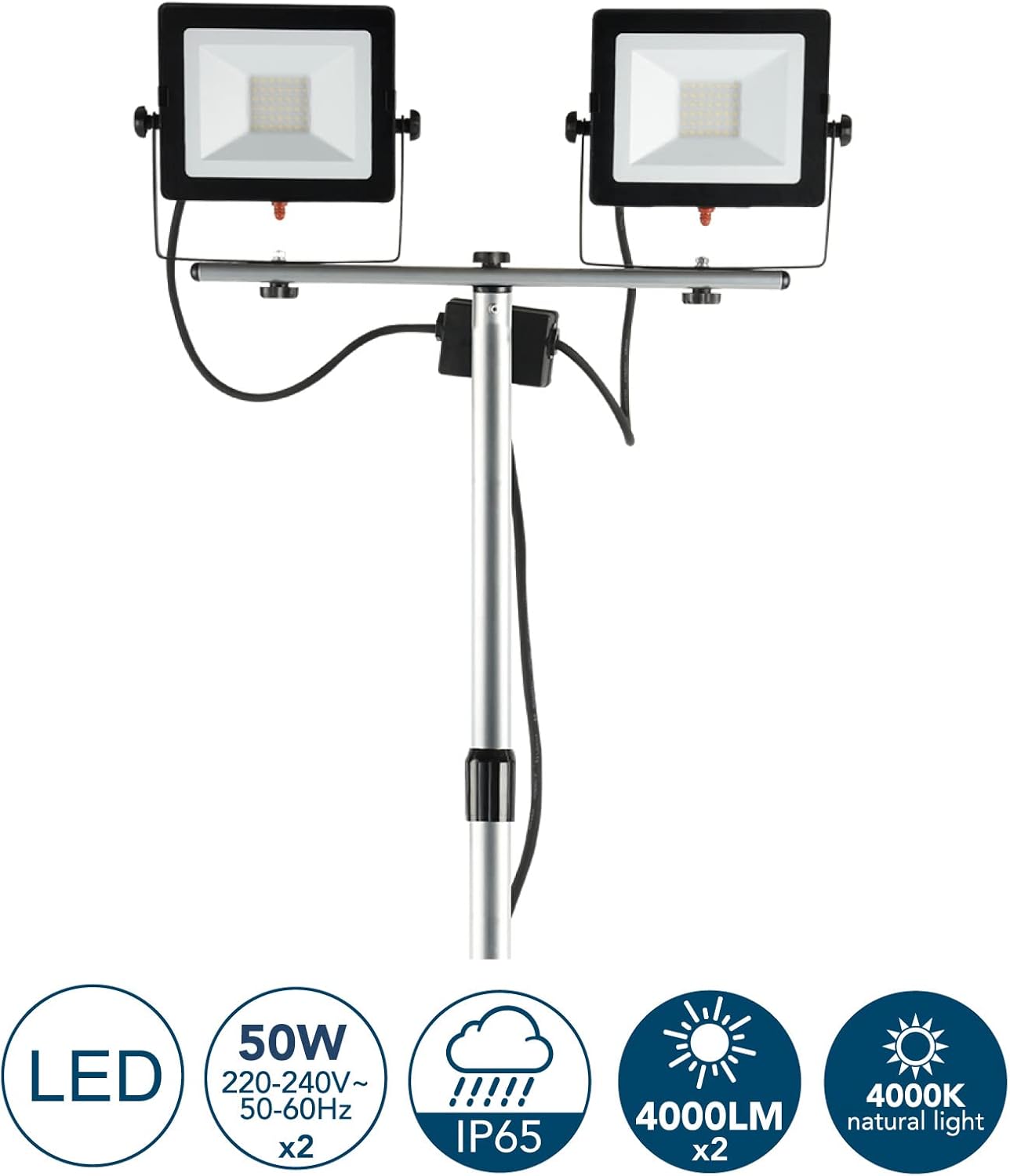 Thumbnail 2 de Electraline 63445 Proiettore Doppio LED 100 W