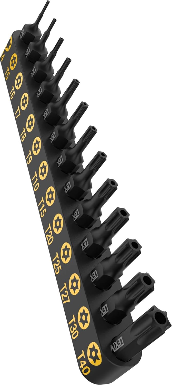 Thumbnail 2 de LEXIVON LX-301 set 13 punte Torx con attacco 1/4\" in acciaio S2 (T4–T40) lavorate CNC