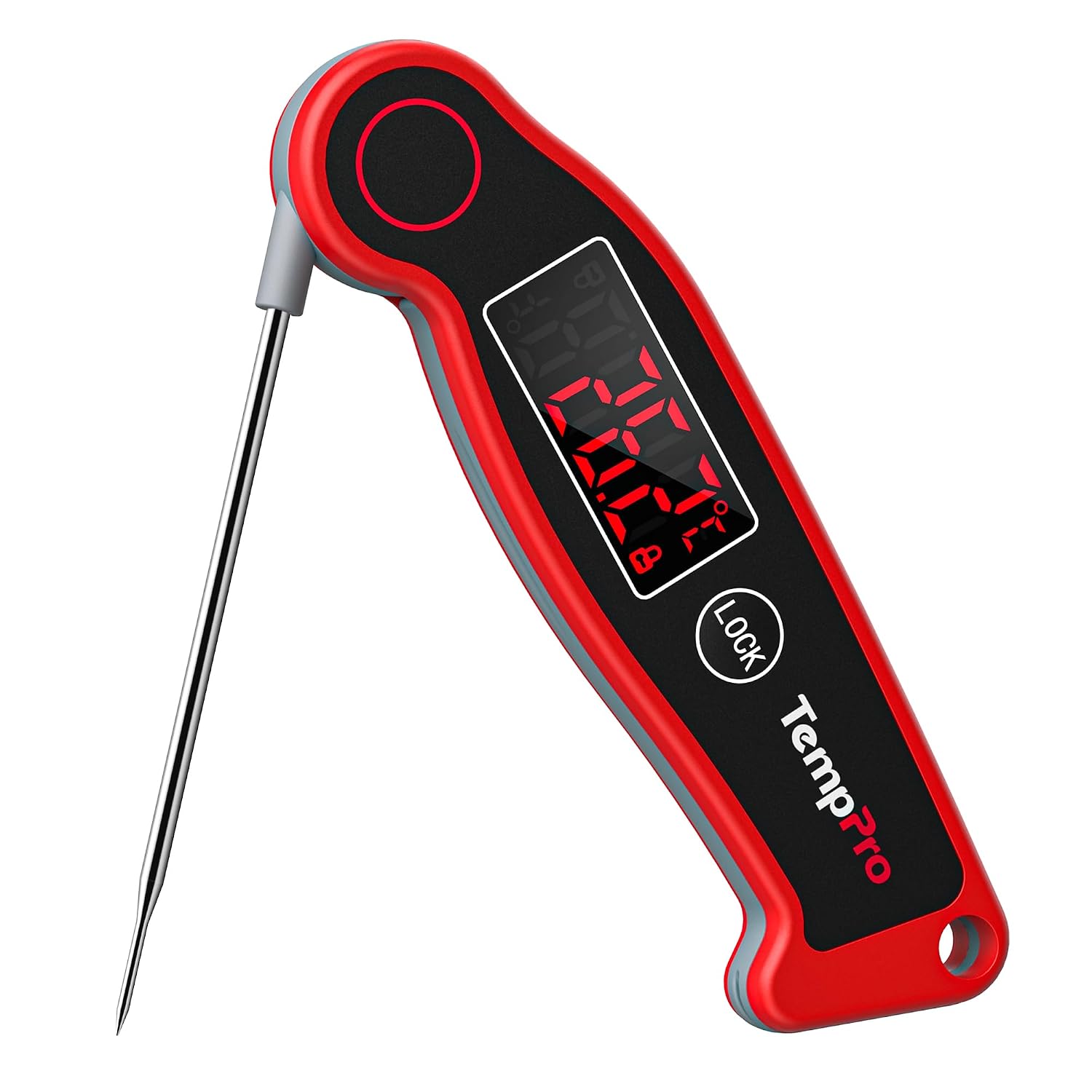 Detalle de TempPro TP-19 voedselthermometer, waterdicht met draaibaar lcd-scherm