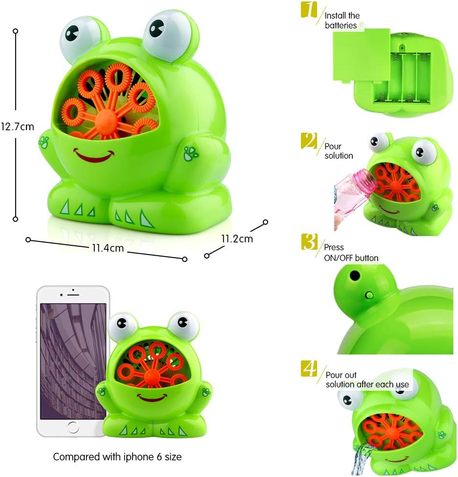 Detalle de EpochAir Bubble Machine Frog Shape with 2 Mini Solution Bottles