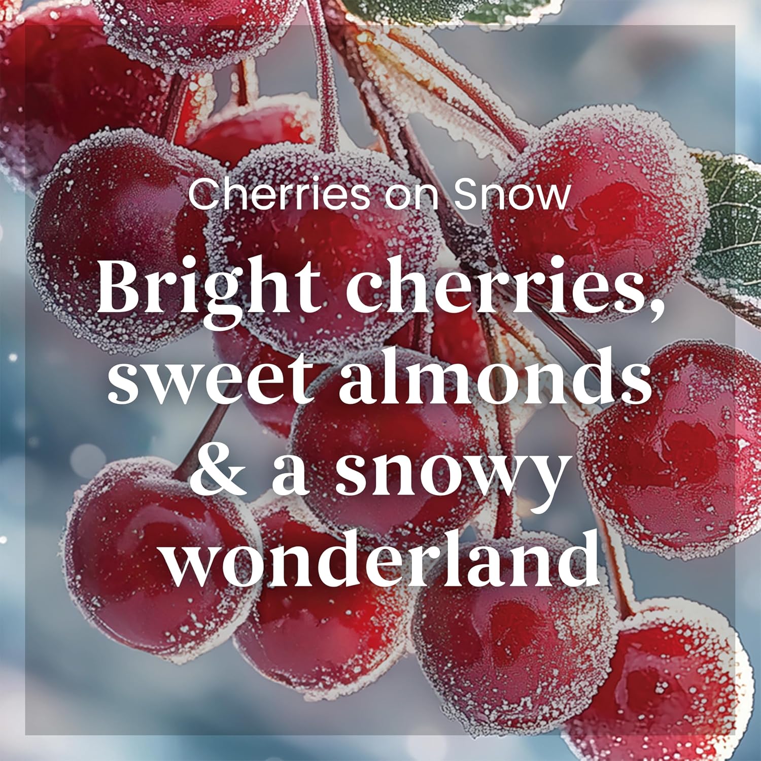 Detalle de Yankee Candle Scented Candle | Cherries on Snow Large Jar – Long Burn (Up to 150 Hours)