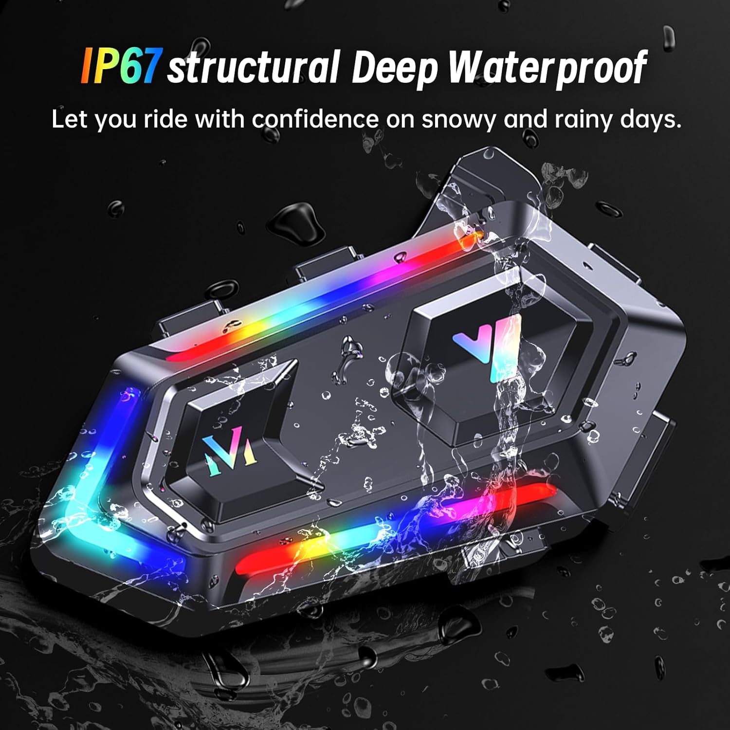 Detalle 2 de Khptop Motorradhelm Bluetooth Headset 1000 mAh